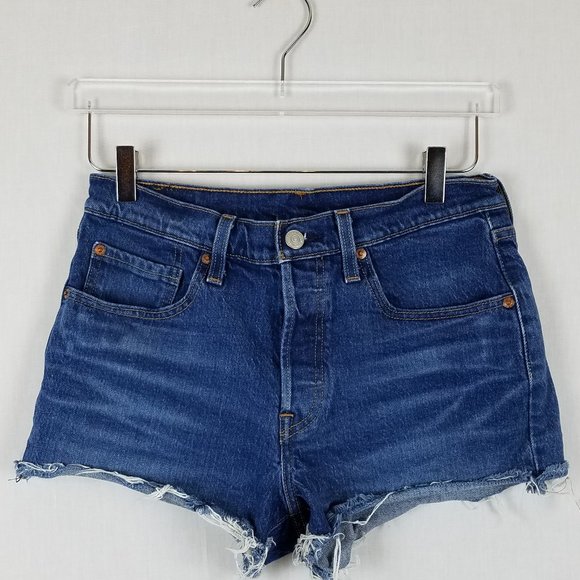 Levi's 501 Button Fly Cut Off's High Rise - 4 /27 - Picture 1 of 7